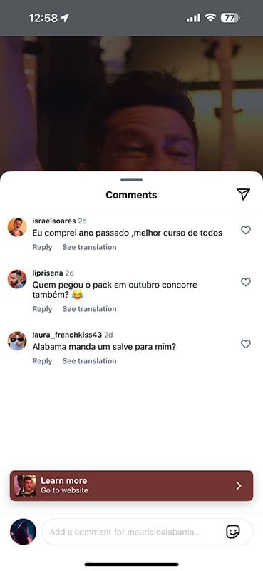 Depoimento autêntico de aluno, print 13